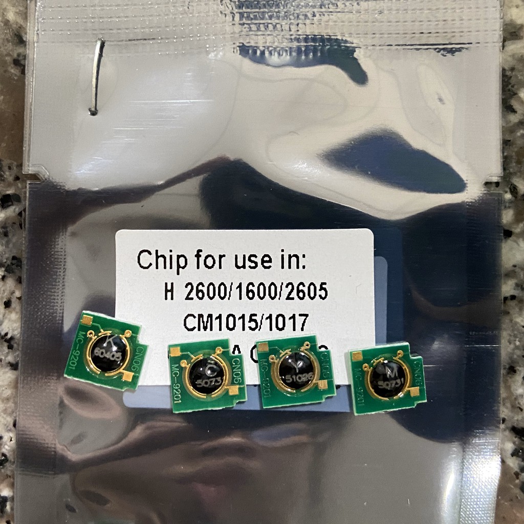 1 bộ (4 con) Chip máy in màu HP 1600/2600/2605/ CM1015/1017/2700