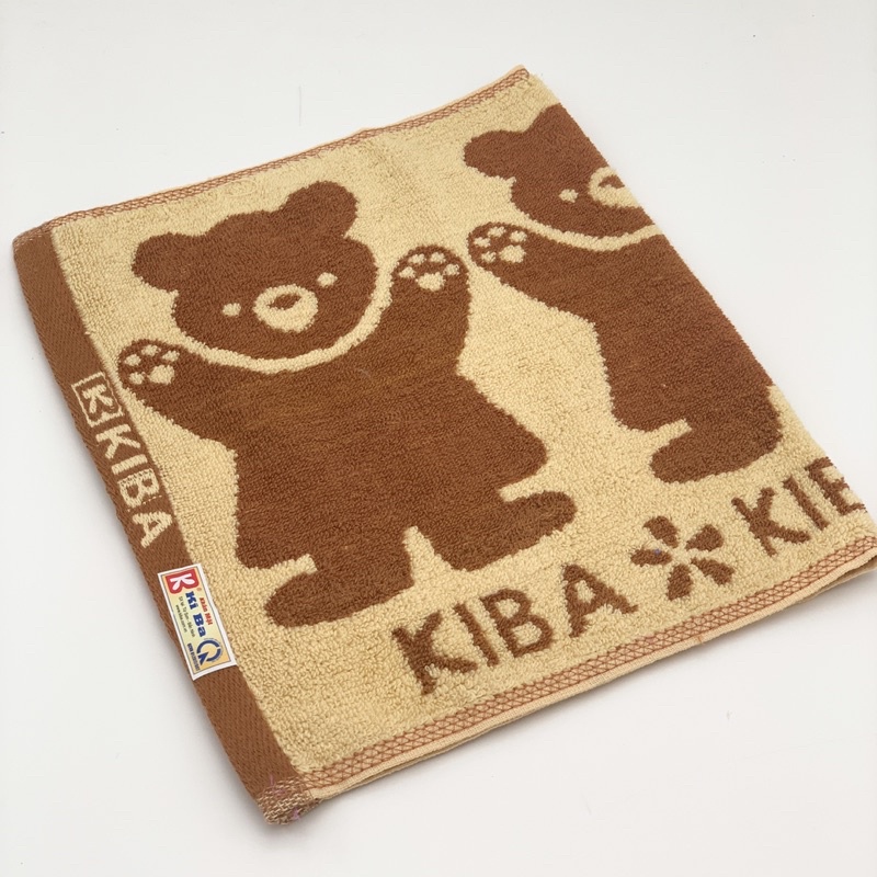 Khăn Mặt KIBA Cỡ Bé 28x48cm Họa Tiết Ba Chú Gấu Dễ Thương,  Chất Cotton Êm, Mềm, Dày Dặn Thấm Hút Tốt, An Toàn Cho Da