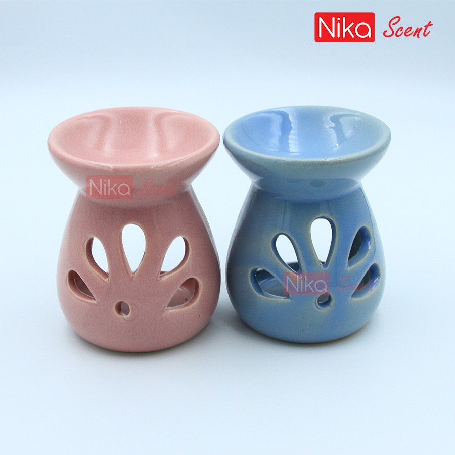 Nikascent Đèn đốt tinh dầu gốm sứ  khử mùi, thơm phòng, thư giãn