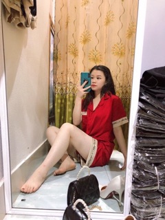 Bộ lụa viền cộc chữ kí ( lụa satin )