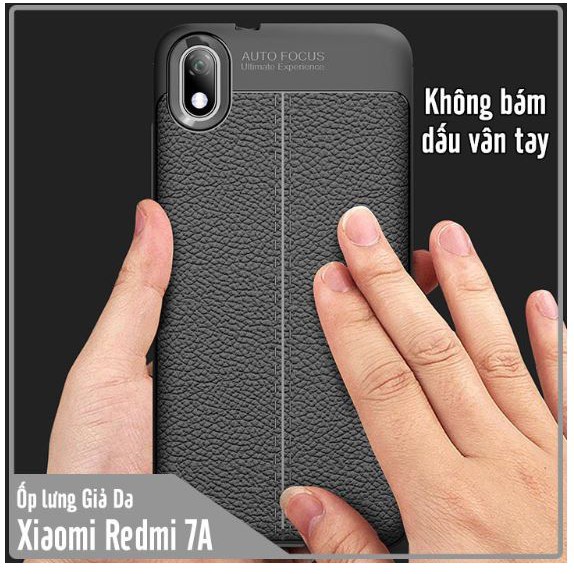 Ốp lưng vân da Xiaomi Redmi 7A chống sốc Auto Focus