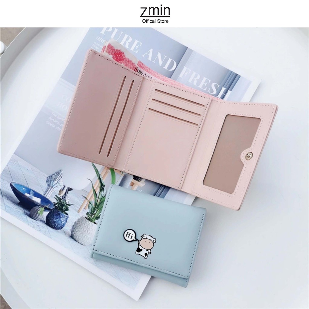 Ví bóp nữ mini cầm tay hình bò sữa Zmin, chất liệu da cao cấp - V021 | WebRaoVat - webraovat.net.vn