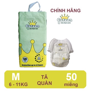 Tã/ bỉm Cuteen quần size M 50 miếng siêu mỏng, siêu mềm, không hăm da - Free ship