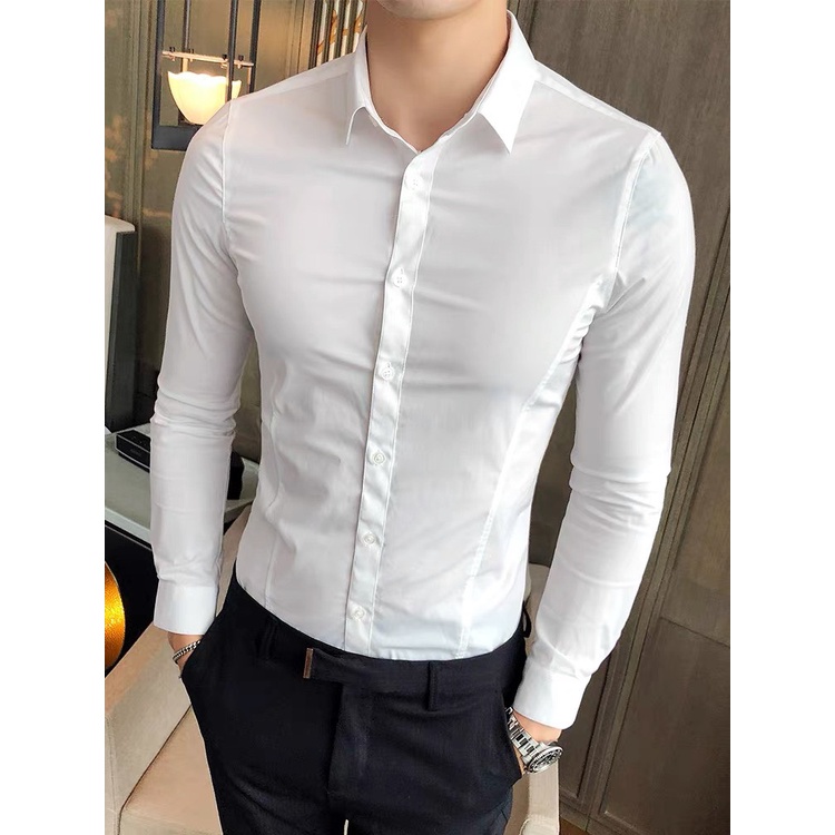Áo Sơ Mi Nam Viền Eo Kiểu Mới ,Phong Cách Hàn Quốc, Vải Lụa Cao Cấp , Fom Slimfit Ôm Body