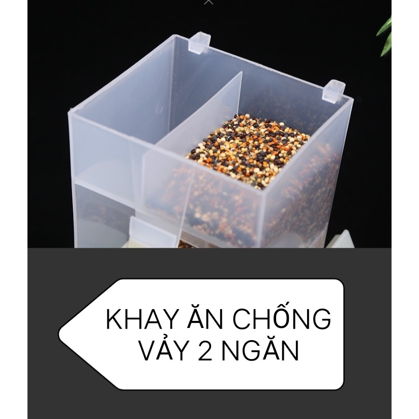 1 CÁI KHAY ĂN CHỐNG VẢY 2 NGĂN CAO CẤP NHẬP KHẨU CHO CHIM,VẸT,YẾN PHỤNG