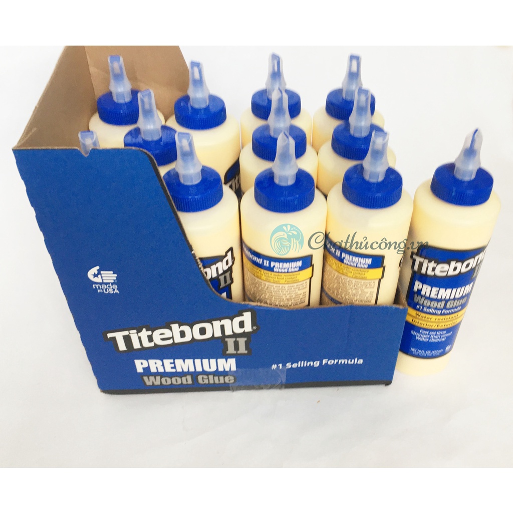 Keo dán gỗ 473ml - Keo Titebond II Premium Wood Glue  - Nhãn xanh