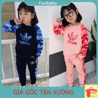 Bộ nỉ dài tay adidas bé gái 3-10 tuổi