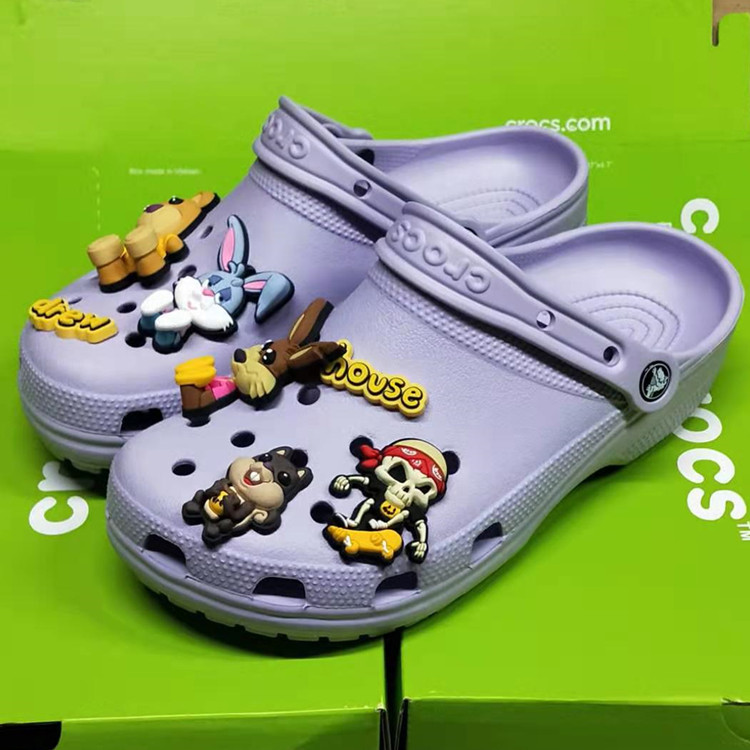 Giày Lười Nữ Crocs Mới Màu Tím Giày Sandal Nữ Với Jibbitz