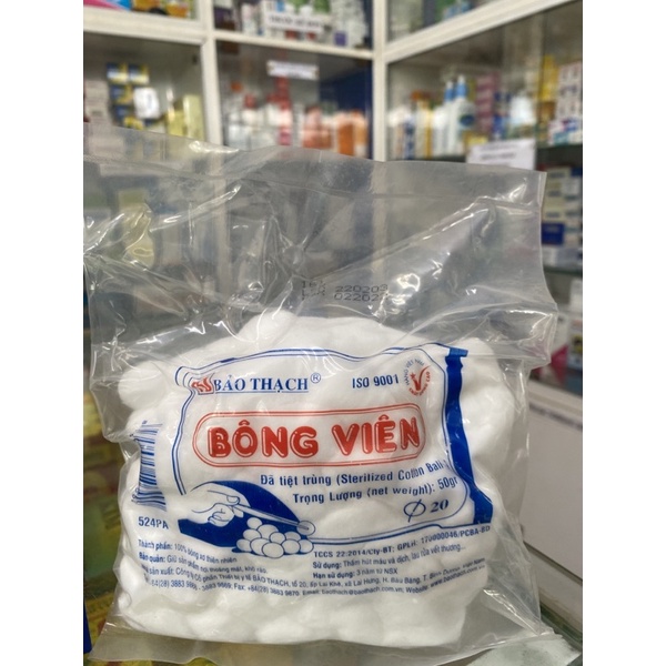 ✅ [Chính Hãng] Bông gòn viên Bảo Thạch tiệt trùng (50g)