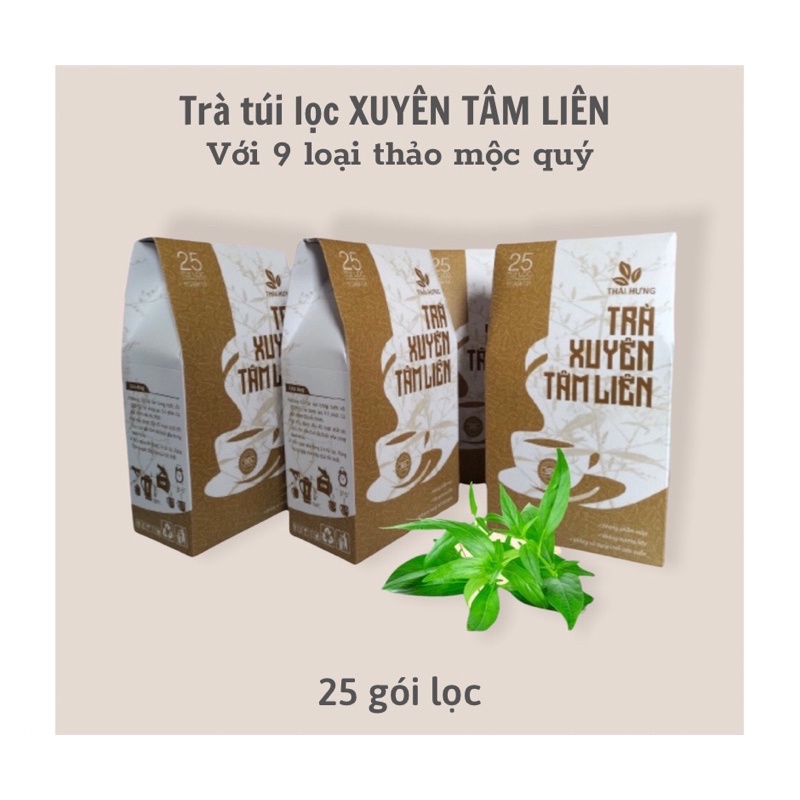 TRÀ XUYÊN TÂM LIÊN(9 Vị Thảo Mộc) _25 túi lọc -Thái Hưng