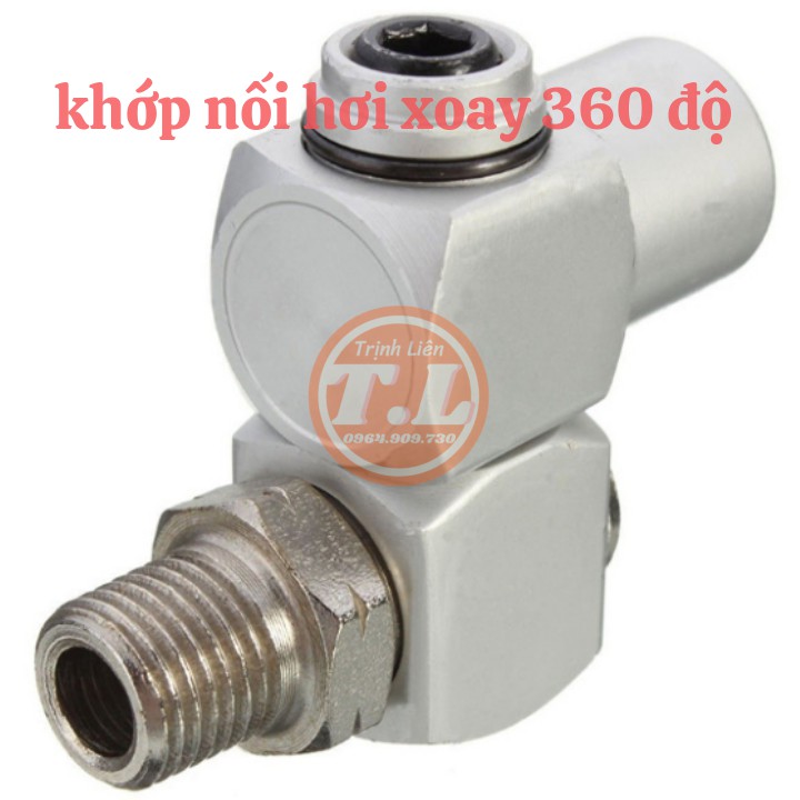 Đầu khớp nối khí nén xoay 360 độ kích thước 1/4&quot; chuyên dụng,Khớp nối ống khí xoay 360 độ tiện lợi OTOX