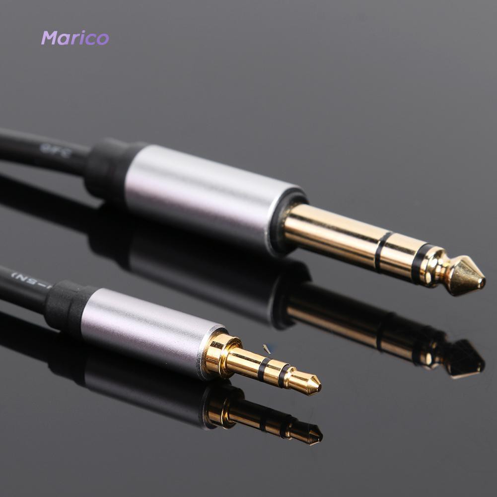 Ma-gold Plated 3.5mm To 6.35mm Male To Male Adapter Aux Cable For Amp-ready