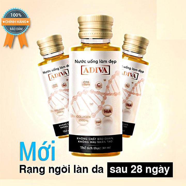 Nước Uống Làm Đẹp Da ADIVA Collagen - Block 3 Chai