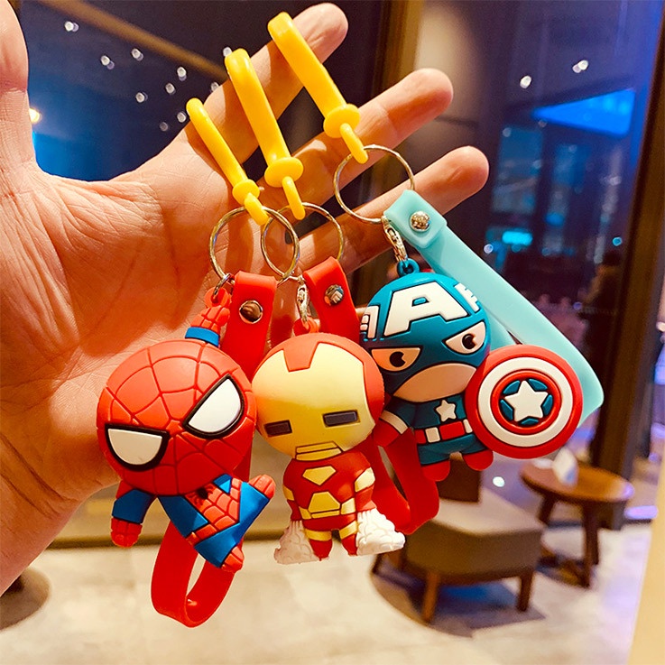 Móc Khóa Hoạt Hình Spiderman Iron Man Dễ Thương