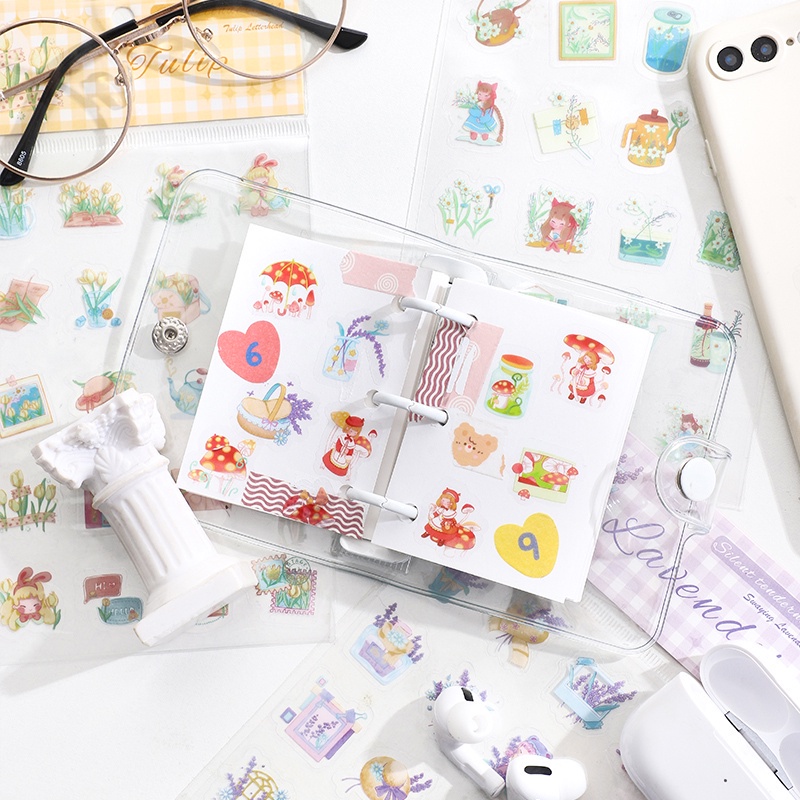 Tờ nhãn dán trang trí sổ tay hình bông hoa