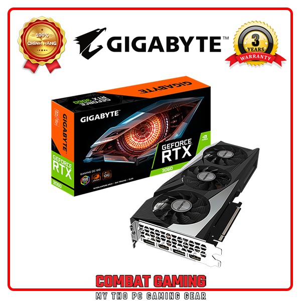 [Mã 55ELSALE2 giảm 5% đơn 3TR] Card Màn Hình GIGABYTE RTX 3060 GAMING OC 12GB GDDR6