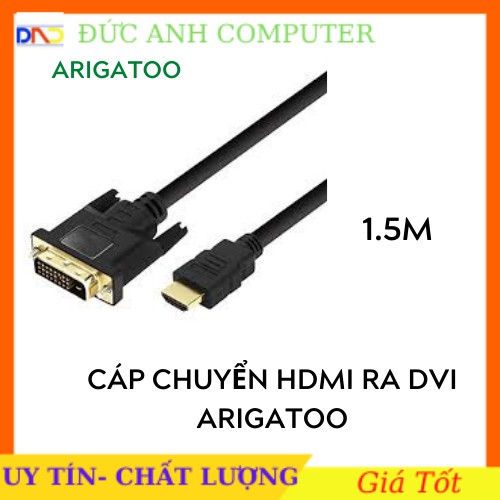 [Mã ELFLASH3 hoàn 10K xu đơn 20K] Cáp HDMI to DVI 24 +1 Arigatoo (Loại tốt)- Hàng Chuẩn Nhật- Truyền Dẫn Tín Hiệu Tốt