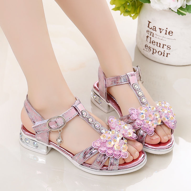 Giày Sandal Công Chúa Đính Đá Phong Cách Hàn Quốc Thời Trang Mùa Hè Hàng Mới 2022 Dành Cho Bé Gái