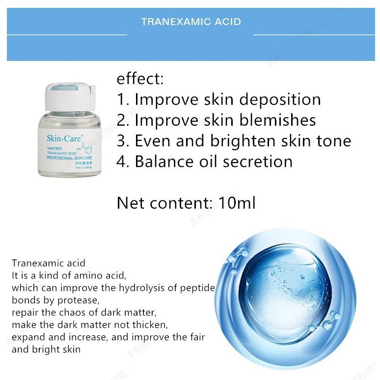 Tranexamic acid dưỡng da trắng sáng, mờ thâm giảm nám, chống lão hóa