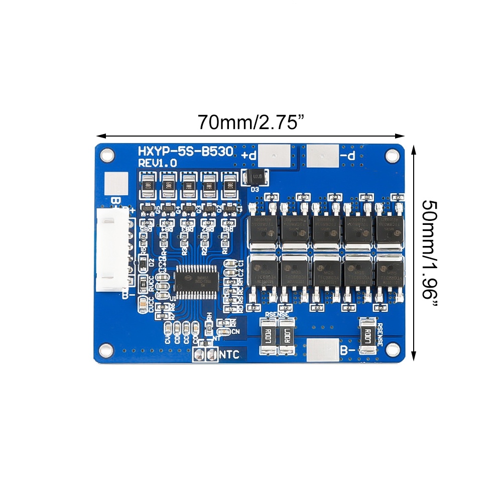 Bảng mạch bảo vệ pin lithium Pcbfun 5S BMS 18650 21V
