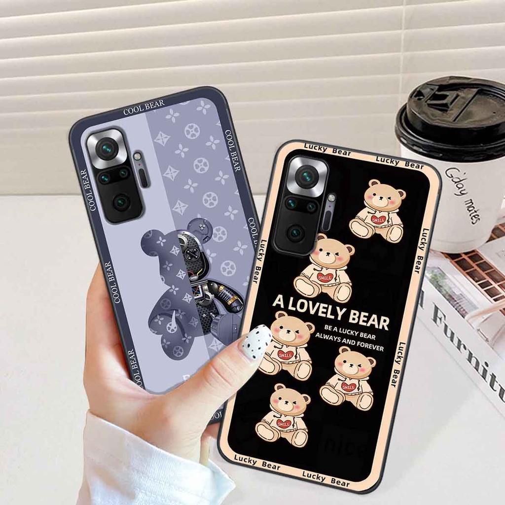 Ốp Xiaomi Redmi Note 10 / Note 10 Pro bear brick, gấu đáng yêu, dễ thương