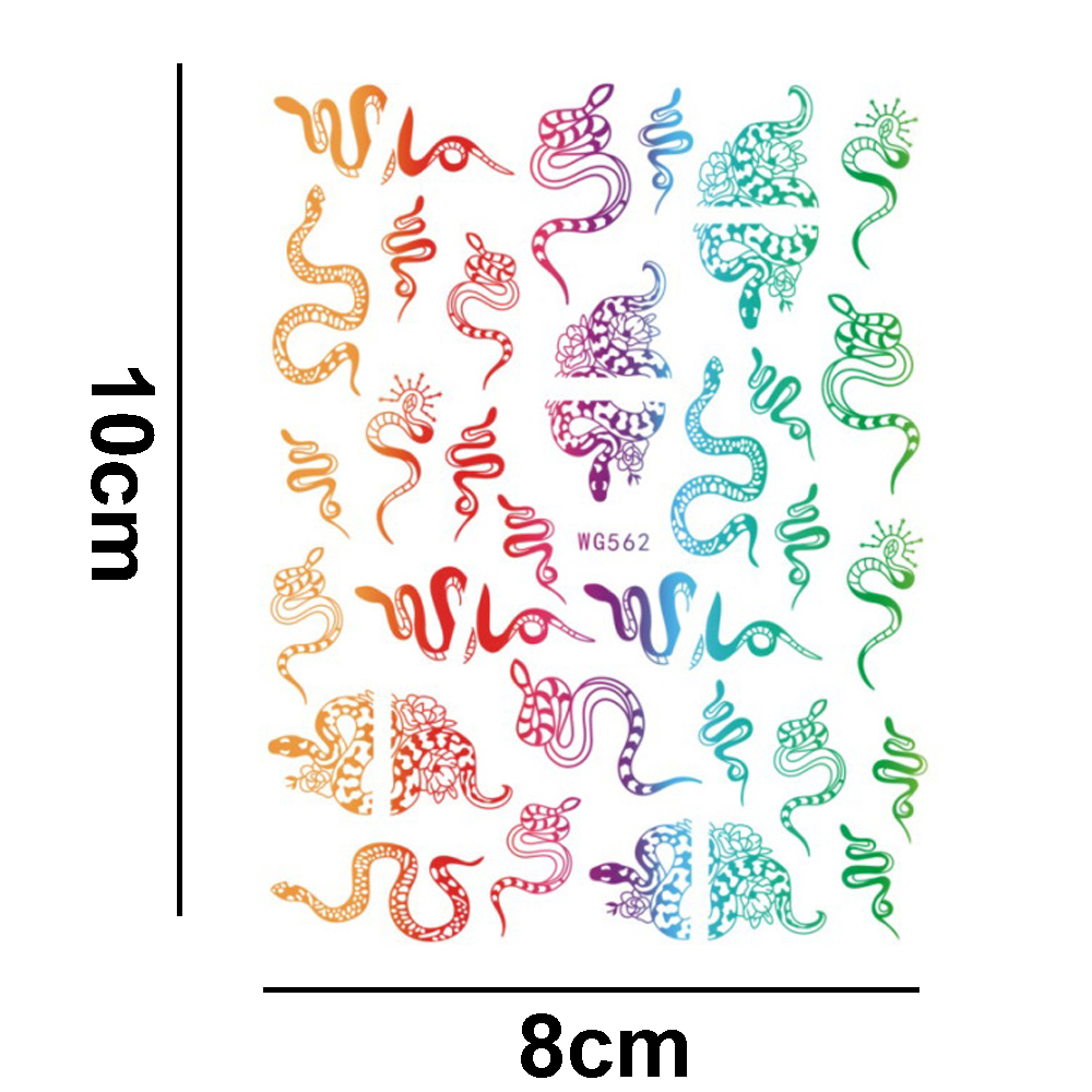 Miếng Dán Trang Trí Móng Tay Hình Rồng / Rắn / Rắn 3d Nhiều Màu Chống Thấm Nước Phong Cách Trung Hoa