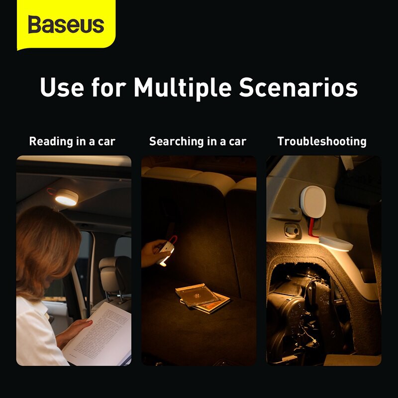Đèn LED Đọc Sách Baseus 2 Trong 1 Sử Dụng Năng Lượng Mặt Trời Gắn Trần Xe Hơi Baseus In-car Solar Reading Lamp