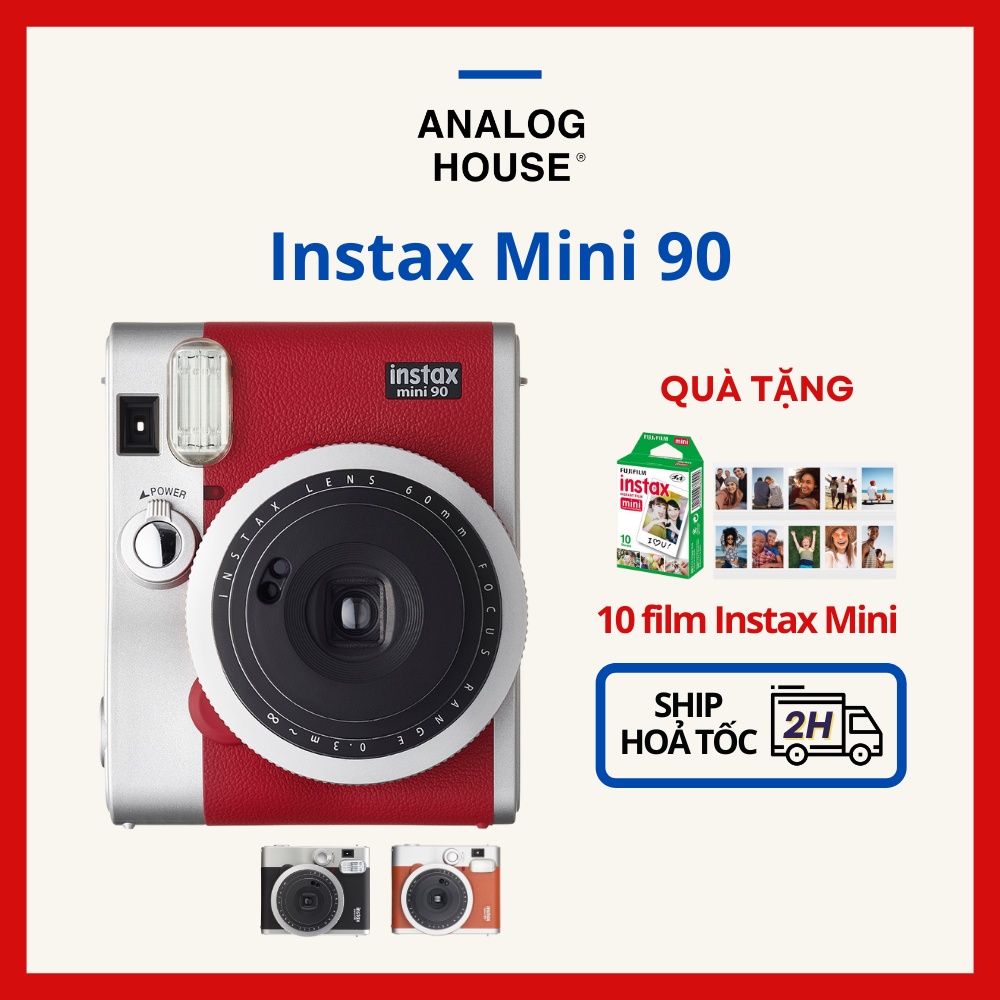 Instax Mini 90 - Máy chụp ảnh lấy liền Instax Mini Neo 90 Classic - Chính hãng - BH 12 tháng - Tặng kèm 10 film