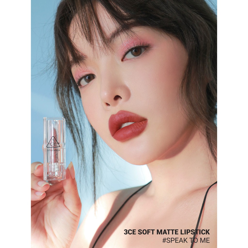 SON THỎI 3CE DEEP UNDER Soft Matte Lipstick  Son 3ce Clear Layer Edition Vỏ Vân Đá Check Hidden Tag Chuẩn