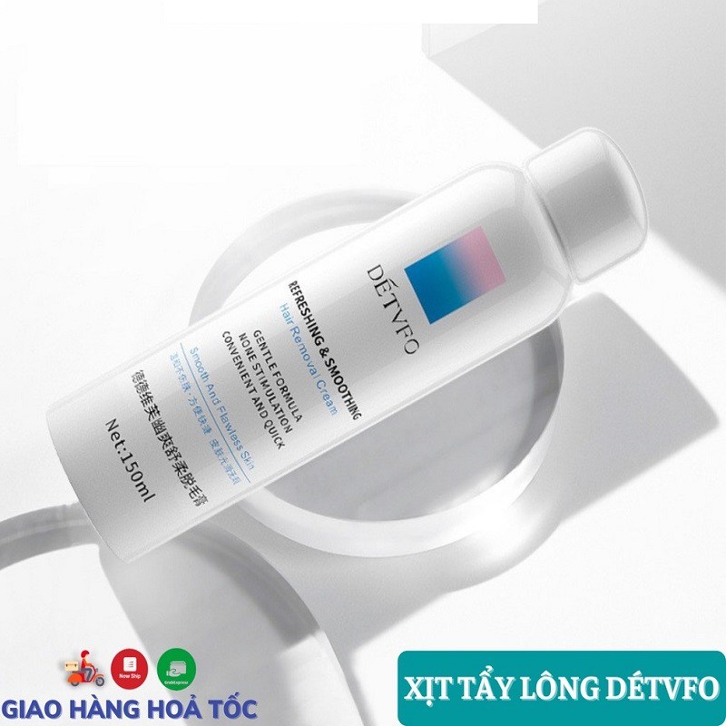 Kem tẩy lông nách, chân, tay DETVFO 150ml dạng xịt tạo bọt nano không đau rát