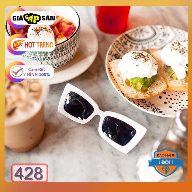 MẮT KÍNH THỜI TRANG NỮ FORM VUÔNG 428 2 MÀU TRẮNG HỒNG SIÊU SANG CHẢNH | BigBuy360 - bigbuy360.vn