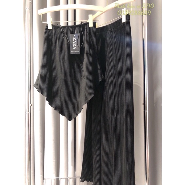 SET HAI DÂY QUẦN ỐNG RỘNG LỤA DẬP LI HÌNH THẬT Q16