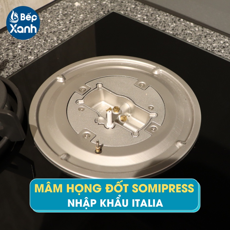 Bếp gas âm 2 gas Malloca GHG 732A NEW - Kính cường lực, Mâm đốt Somipress Ý - Bảo hành 3 năm