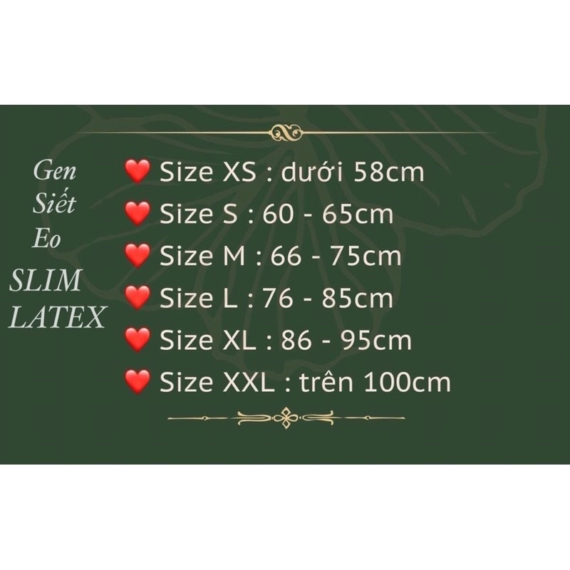 [CHÍNH HÃNG] GEN SIẾT EO SLIM LATEX LOẠI NGẮN 24cm - Dài 28cm