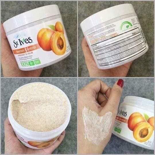 [HÀNG CHÍNH HÃNG] Tẩy da chết body St Ives đào mơ Acne Control Apricot Scrub Mỹ 283g