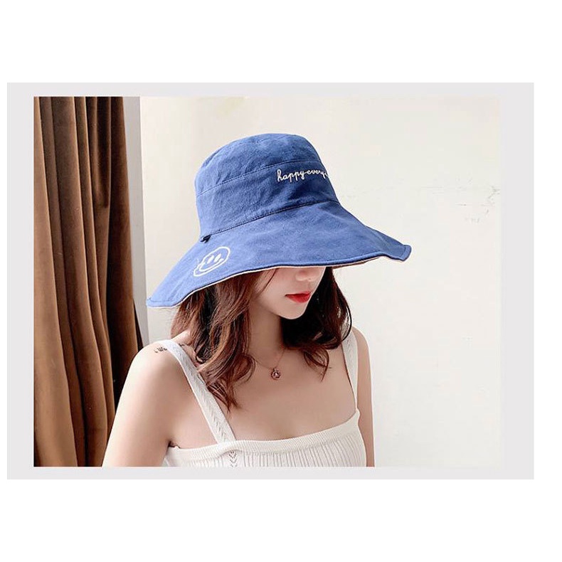 Mũ Tai Bèo Chống Tia Uv Họa Tiết Mặt Cười Xinh Xắn Thời Trang