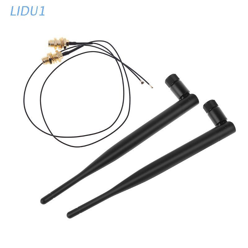 Dây Cáp Mở Rộng Ăng Ten Không Dây Lidu1 2x6dbi 2.4ghz 5ghz M.2 Ipex Mhf4 U.Fl Sang Wifi Rp-Sma