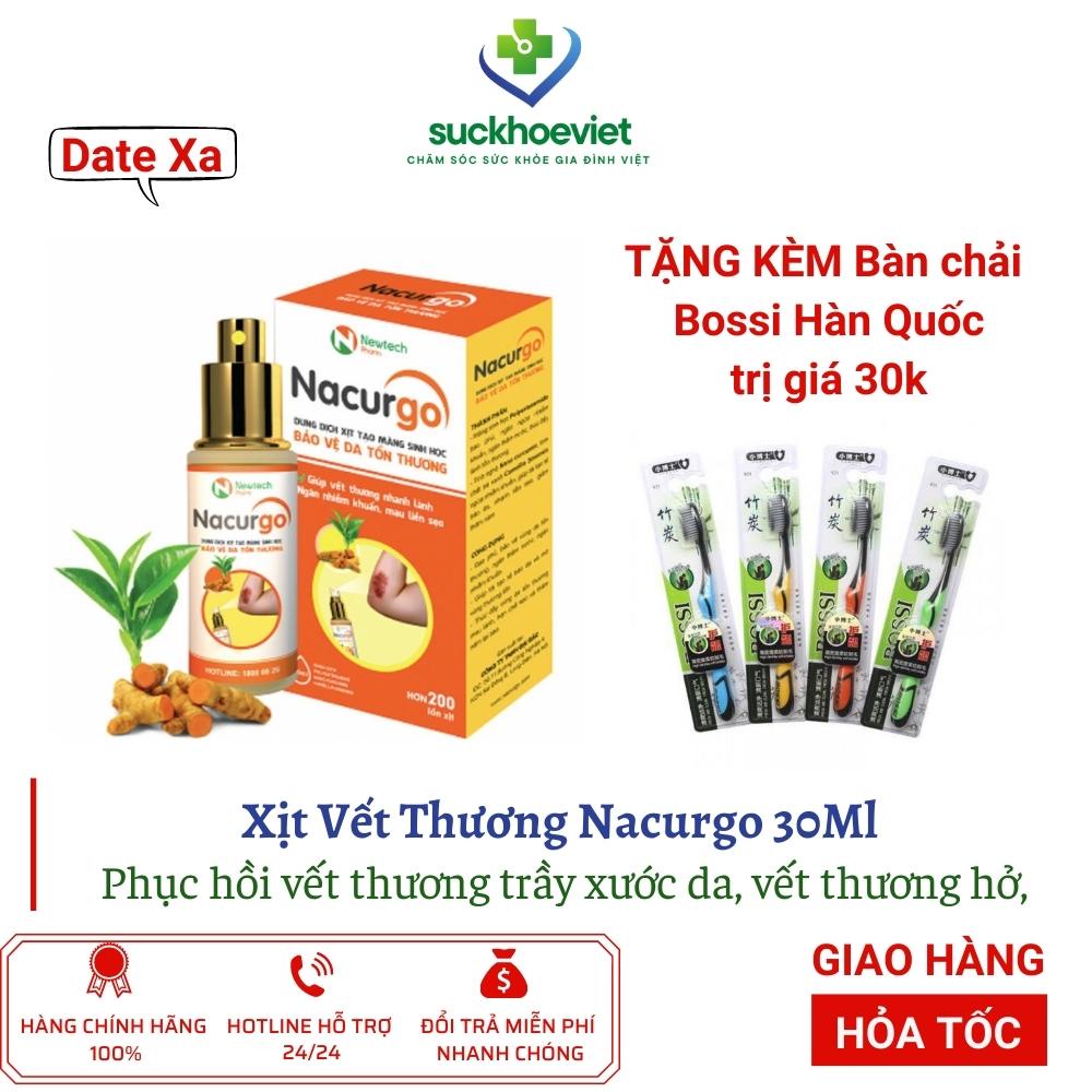 Xịt vết thương Nacurgo làm lành phục hồi tại chỗ vết thương hở, vết xước 30ml