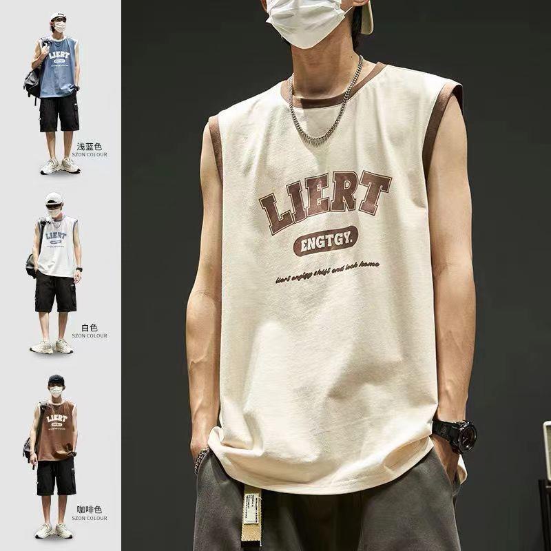 Áo Thun Cotton Sát Nách Dáng Rộng In Họa Tiết Kiểu Đường Phố Nhật Bản Thời Trang Mùa Hè Cho Nam