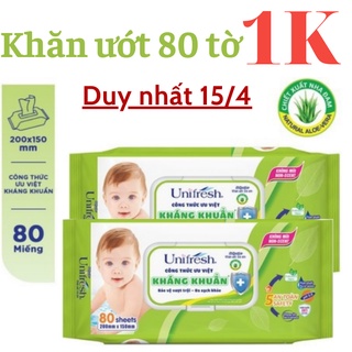 Combo 5 gói Khăn ướt em bé Unifresh 80 tờ