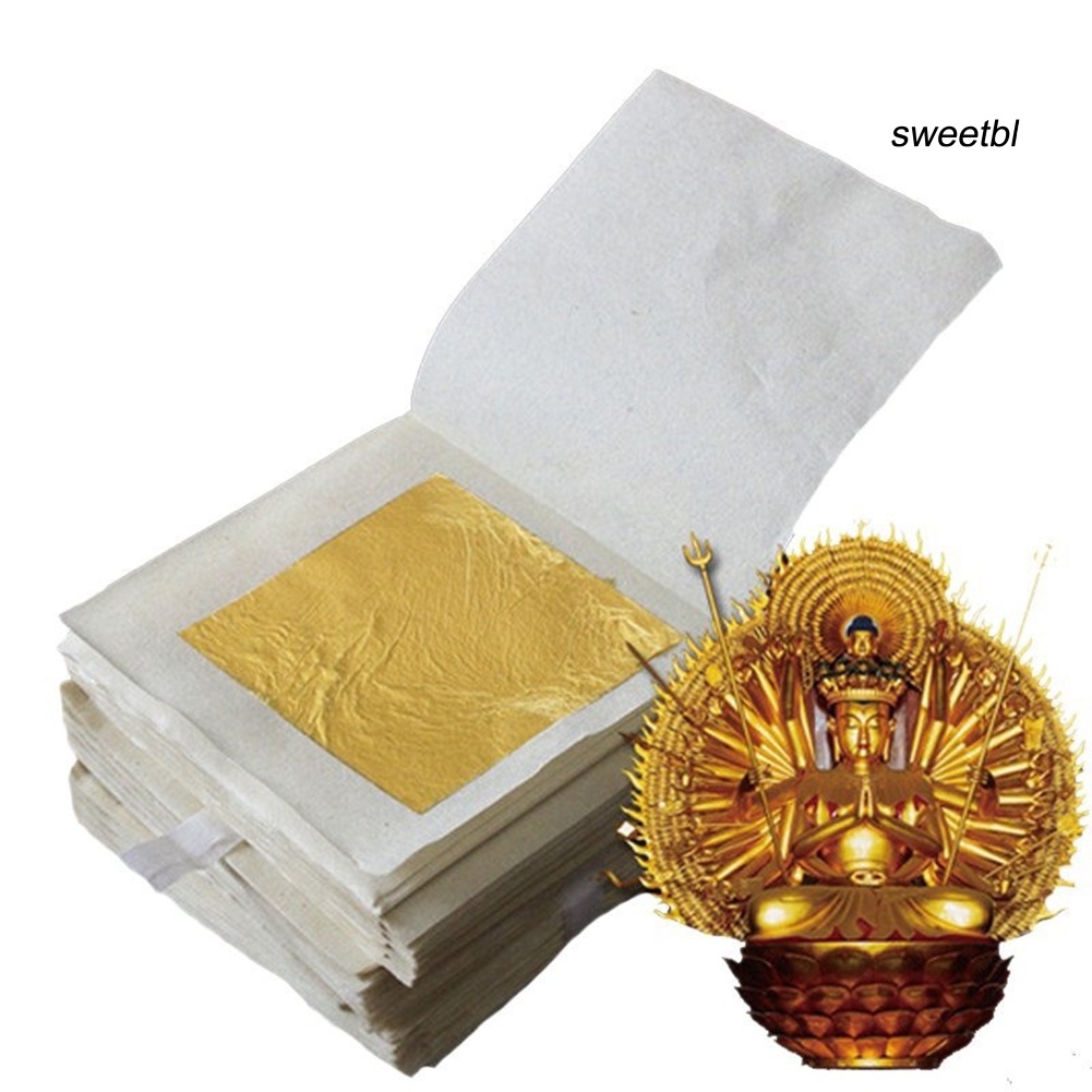 ST 10 Sheet 24K Gold Leaf Leaves Foil for Edible Food Gilding Facial Beauty Spa