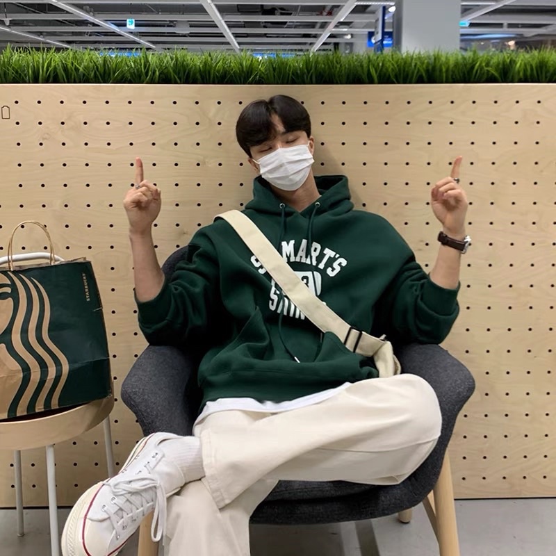 Áo Hoodie Nỉ Bông Chữ in Đơn Giản Tay Dài Unisex