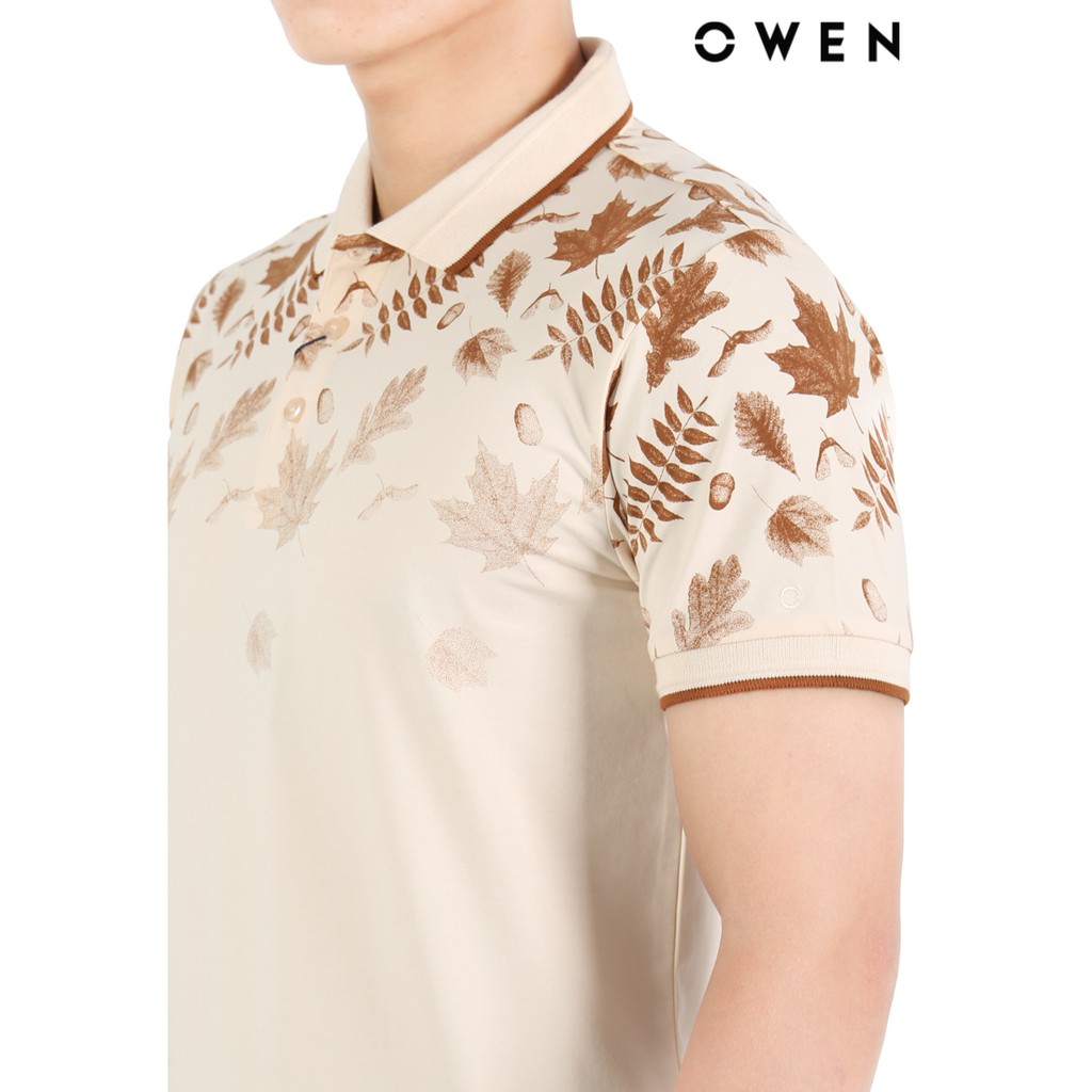 Áo polo ngắn tay Owen Bodyfit màu kem - APV21861 | BigBuy360 - bigbuy360.vn