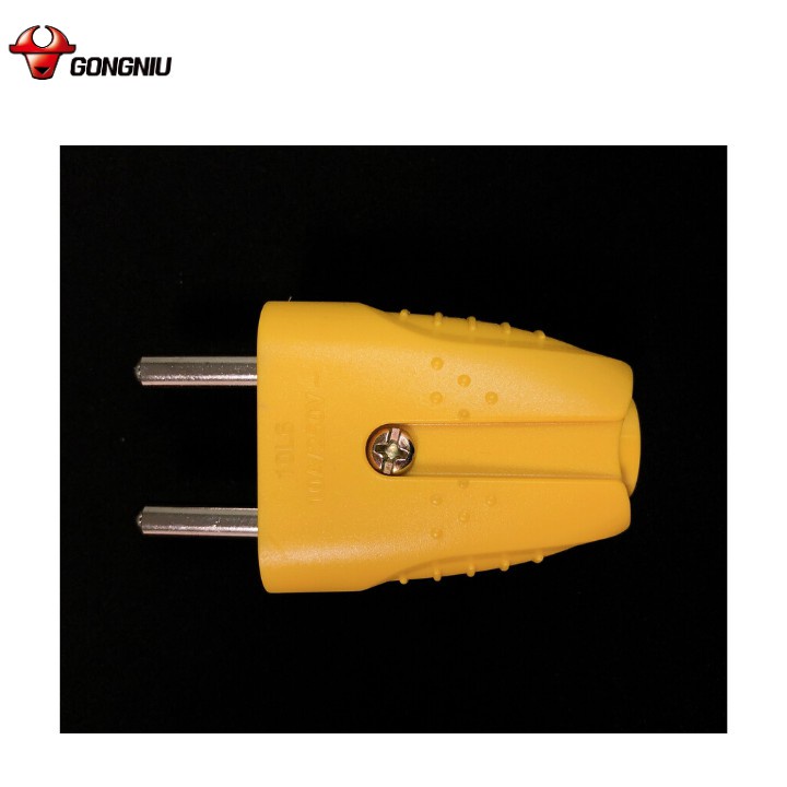 Phích cắm Chân Tròn Gongniu Chống Va Đập Công Suất 2500W - Vàng - Chính Hãng - 10L6-01