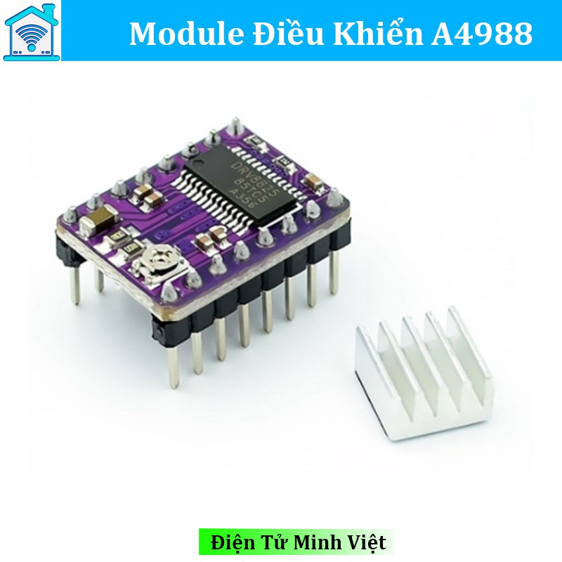 Module điều khiển động cơ A4988, (Kèm Tản Nhiệt) ĐC