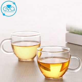 Bộ 2 Ly Trà Thuỷ Tinh Chịu Nhiệt Quai Cầm Cao Cấp