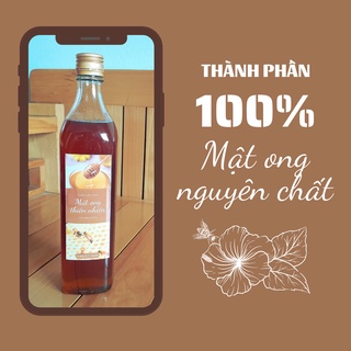Mật Ong Nguyên Chất 100% - Mật Ong Sạch Hoàng Đan 1 lít [Chai Thủy Tinh]