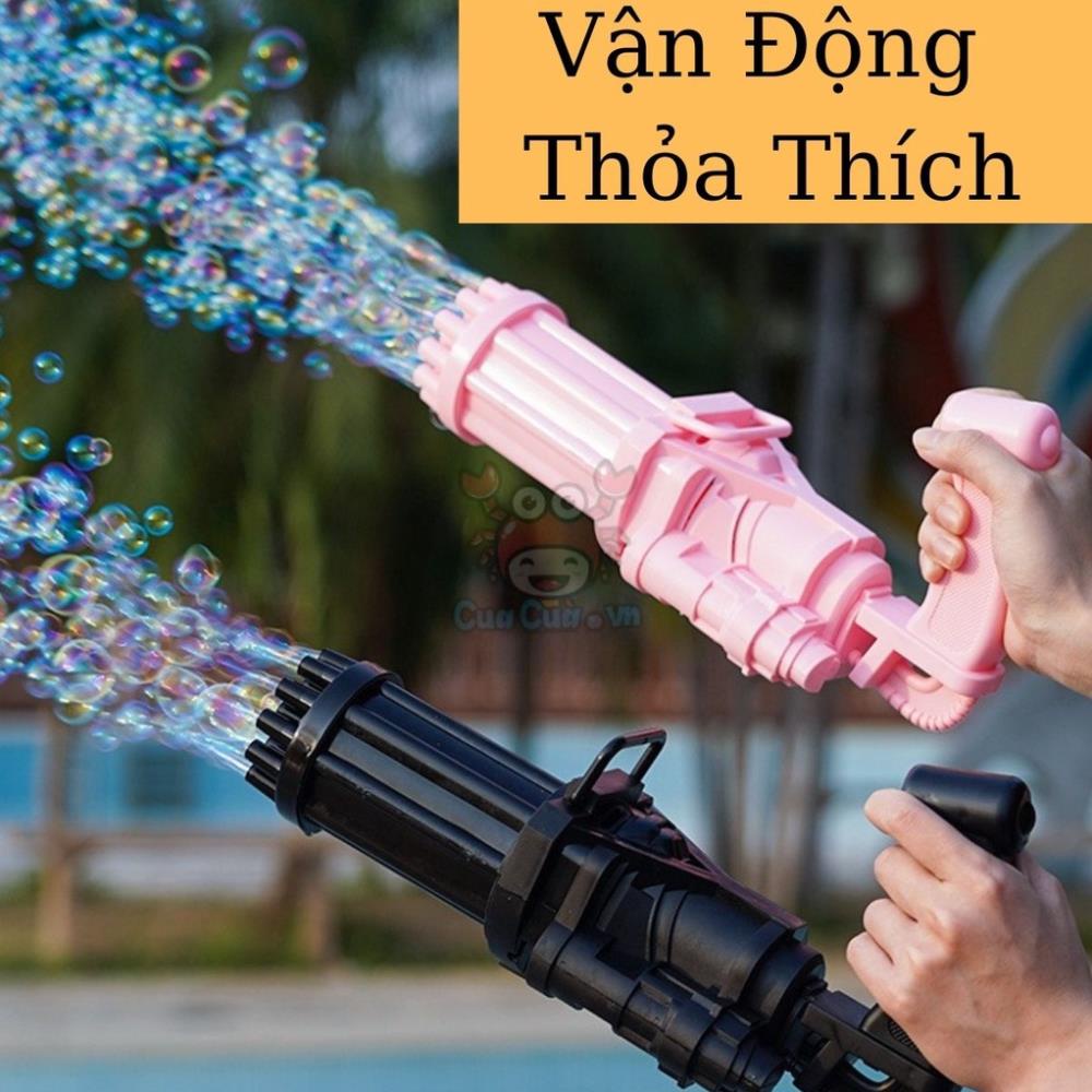 [Giá Sập Sàn] Súng bắn bong bóng 8 nòng máy phun nhiều bong bóng đồ chơi vận động cho bé