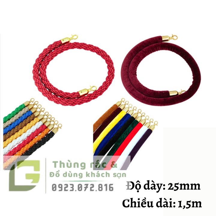 Dây nhung nối cột chắn inox, nhiều màu