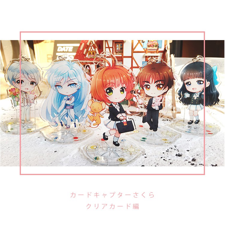 Standee kèm móc khóa mica Sakura Card Captor - Thủ lĩnh thẻ bài - Yue - yukito - touya - Tomoya - Sakura - Syaoran